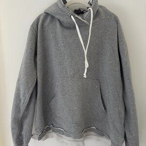 Women's Free People We The Free Zuma Hooded Sweatshirt Top Oversized Solid Gray